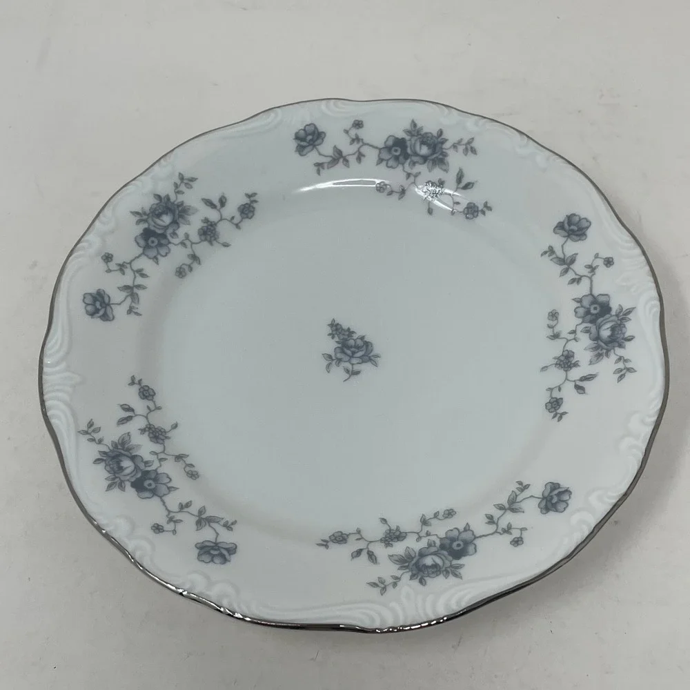 Johann Haviland Blue Garland Bread Butter Plate 6 inch Bavaria Germany Platinum